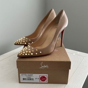 Christian Louboutin Spikyshell 100 Napa in size 37.5